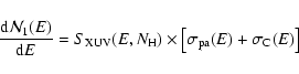\begin{displaymath}\frac {{\rm d}{\cal N}_1(E)} {{\rm d}E} = S_{\rm XUV} (E,N_{\...
...\times \left[
\sigma_{\rm pa} (E) + \sigma_{\rm C} (E) \right]
\end{displaymath}