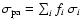 $\sigma_{\rm pa} = \sum_i f_i ~ \sigma_i$