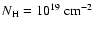 $N_{\rm H}=10^{19}
~\rm cm^{-2}$
