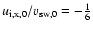$u_{\rm i,x,0}/v_{{\rm sw},0} = -\frac{1}{6}$