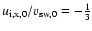 $u_{\rm i,x,0}/ v_{{\rm sw},0} = -\frac{1}{3}$