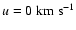 $u = 0\;{\rm km~s^{-1}}$