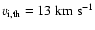 $v_{\rm i,th} = 13 \;{\rm km~s^{-1}}$