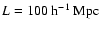 $L=100~{\rm h}^{-1}~{\rm Mpc}$