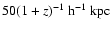 $50(1+z)^{-1}~{\rm h}^{-1}~{\rm kpc}$
