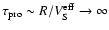 $\tau_{\rm {pro}}\sim R/V^{\rm eff}_{\rm {S}} \rightarrow \infty$