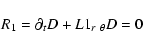 \begin{displaymath}R_1 = {\partial_t D} + L1_{r~\theta} D = 0
\end{displaymath}