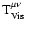 $\rm {T^{\mu\nu}_{Vis}}~$
