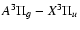 $A^3\Pi_g - X^3\Pi_u$