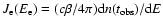 $J_{\rm e}(E_{\rm e})=(c\beta/4\pi){\rm d}n(t_{\rm obs})/{\rm d}E$