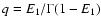 $q=E_1/\Gamma (1-E_1)$