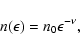 \begin{displaymath}n(\epsilon)=n_0\epsilon^{-\nu} ,
\end{displaymath}