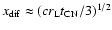 $x_{\rm dif}\approx(cr_{\rm L}t_{\rm
CN}/3)^{1/2}$