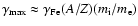 $\gamma_{\rm max}\approx\gamma_{\rm Fe}(A/Z)(m_{\rm i}/m_{\rm
e})$