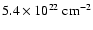 $\rm 5.4\times 10^{22}~cm^{-2}$