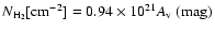${N_{\rm H_2}[\rm cm^{-2}]}=0.94 \times10^{21}A_{\rm v}~({\rm mag})$
