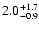 $\rm 2.0^{+1.7}_{-0.9}$