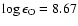 $\log\epsilon_{\rm O} =8.67$