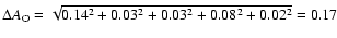 $\Delta A_{\rm O} = \sqrt{0.14^2 + 0.03^2 + 0.03^2+0.08^2+0.02^2} = 0.17$