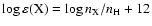 ${\rm\log\varepsilon(X)}=\log n_{\rm X}/n_{\rm H} + 12$