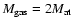 $M_{\rm gas}=2 M_{\rm at}$