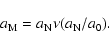 \begin{displaymath}a_{\rm M}=a_{\rm N} \nu(a_{\rm N}/a_0).\end{displaymath}