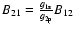 $B_{21}=\frac{g_{\rm 1s}}{g_{\rm 2p}} B_{12}$