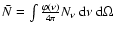 $\bar{N}=\int\frac{\varphi(\nu)}{4\pi} N_{\nu} {~\rm d}\nu{~\rm d}\Omega$