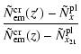 $\displaystyle \frac{\tilde{N}^{\rm cr}_{\rm em}(z')-\tilde{N}^{\rm pl}_x}{\tilde{N}^{\rm cr}_{\rm em}(z)-\tilde{N}^{\rm pl}_{x_{21}}}$