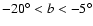 $-20^\circ<b<-5^\circ$