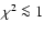 $\chi^2\la1$