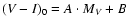 $(V-I)_0 = A\cdot M_V + B$