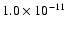 $1.0\times10^{-11}$