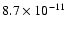 $8.7\times10^{-11}$