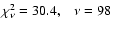 $\chi^{2}_{\nu}= 30.4,
\;\;\; \nu= 98$