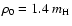 $\rho_0= 1.4~m_{\rm H}$