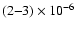 $(2{-}3)\times 10^{-6}$
