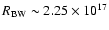 $R_{\rm BW} \sim
2.25\times 10^{17}$