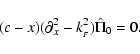 \begin{displaymath}(c-x)(\partial_x^2 - k_{_F}^2)\hat\Pi_0 = 0.
\end{displaymath}