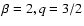 $\beta = 2, q= 3/2$