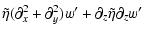 $\displaystyle \tilde\eta(\partial_x^2 + \partial_y^2)w' +
\partial_z\tilde\eta\partial_z w'$