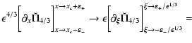 $\displaystyle \epsilon^{4/3}\biggl[\partial_x\breve\Pi_{4/3}\biggr]^{x\rightarr...
...arepsilon_{+}/\epsilon^{1/3}}_{\xi\rightarrow- \varepsilon_{-}/\epsilon^{1/3}}=$