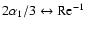 $2\alpha_1/3 \leftrightarrow {\rm Re}^{-1}$