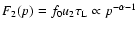 $F_2(p)= f_0 u_2 \tau_{\rm L}\propto p^{-\alpha-1}$