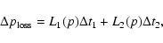 \begin{displaymath}\Delta p_{\rm loss}=L_1(p)\Delta t_1+L_2(p)\Delta t_2,
\end{displaymath}