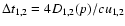$\Delta t_{1,2}=4 D_{1,2}(p)/cu_{1,2}$