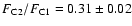 $F_{\rm C2}/F_{\rm C1}=0.31 \pm 0.02$