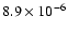 $8.9\times 10^{-6}$