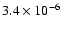 $3.4\times 10^{-6}$