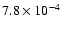 $ 7.8\times 10^{-4}$